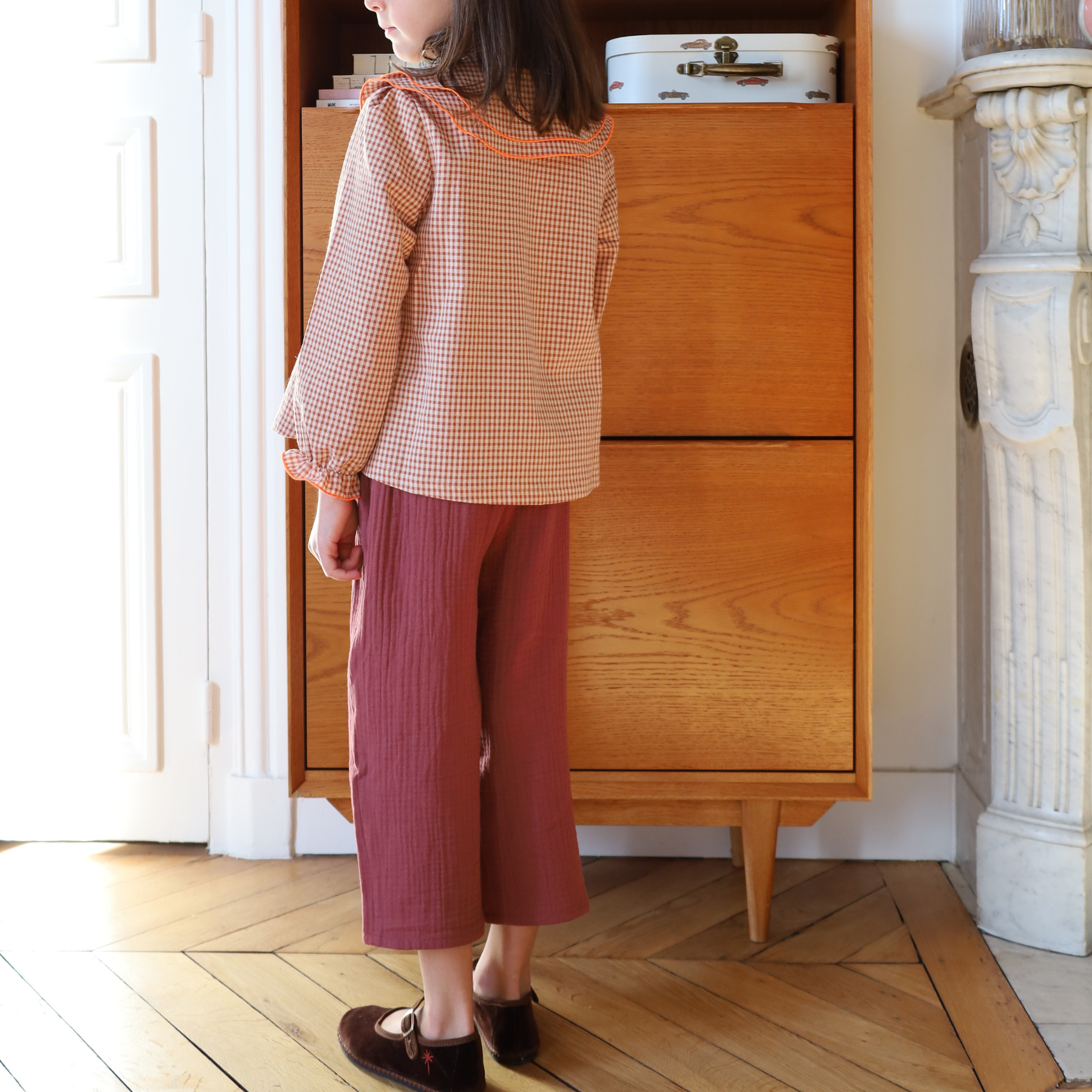 Agathe Orange/Mauve Blouse