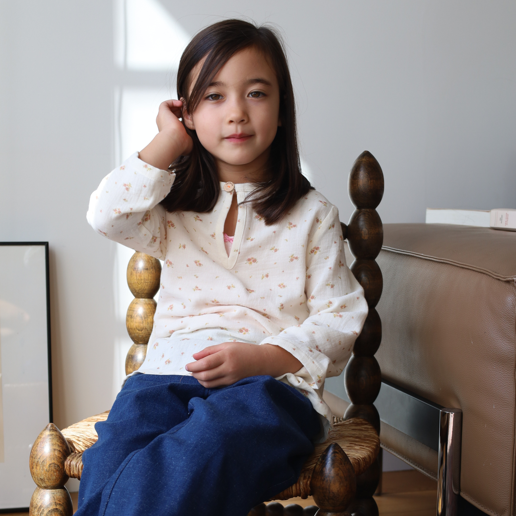 Agathe Orange/Mauve Blouse