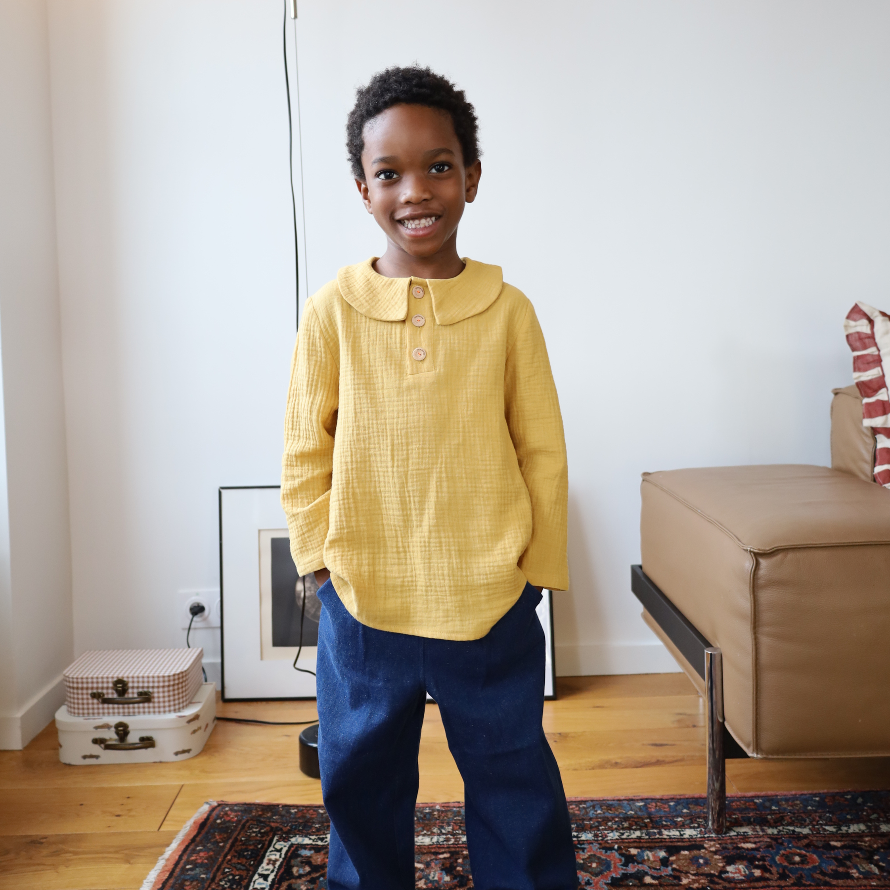 Agathe Orange/Mauve Blouse