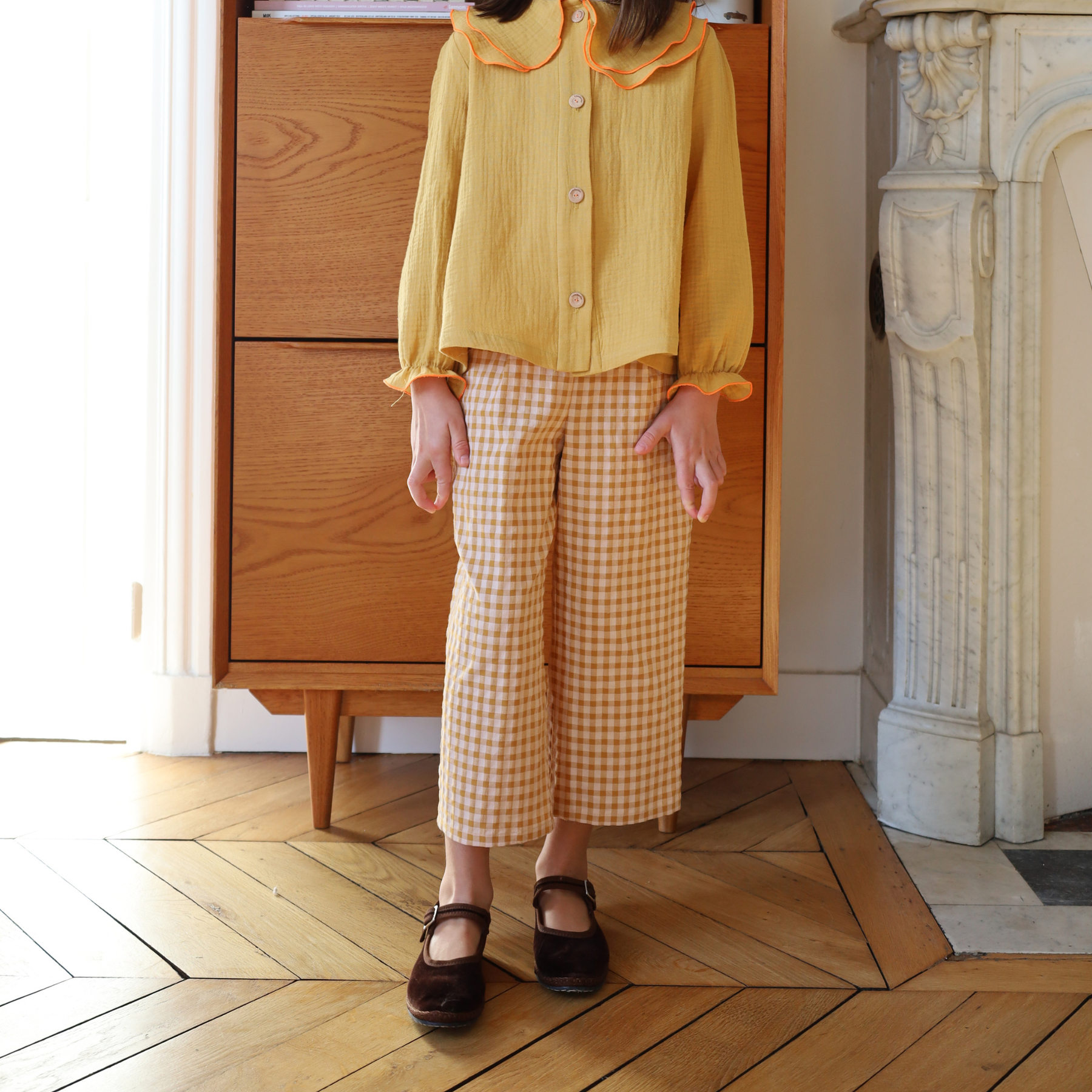 Agathe Orange/Mauve Blouse