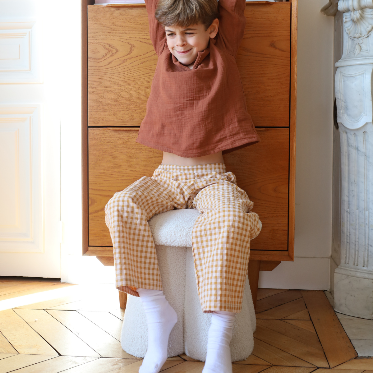Agathe Orange/Mauve Blouse