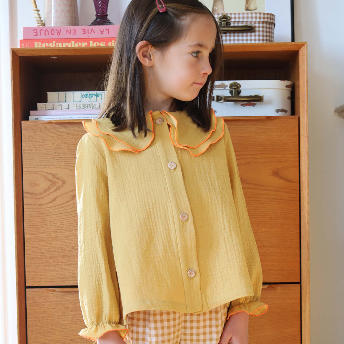 Agathe Orange/Mauve Blouse