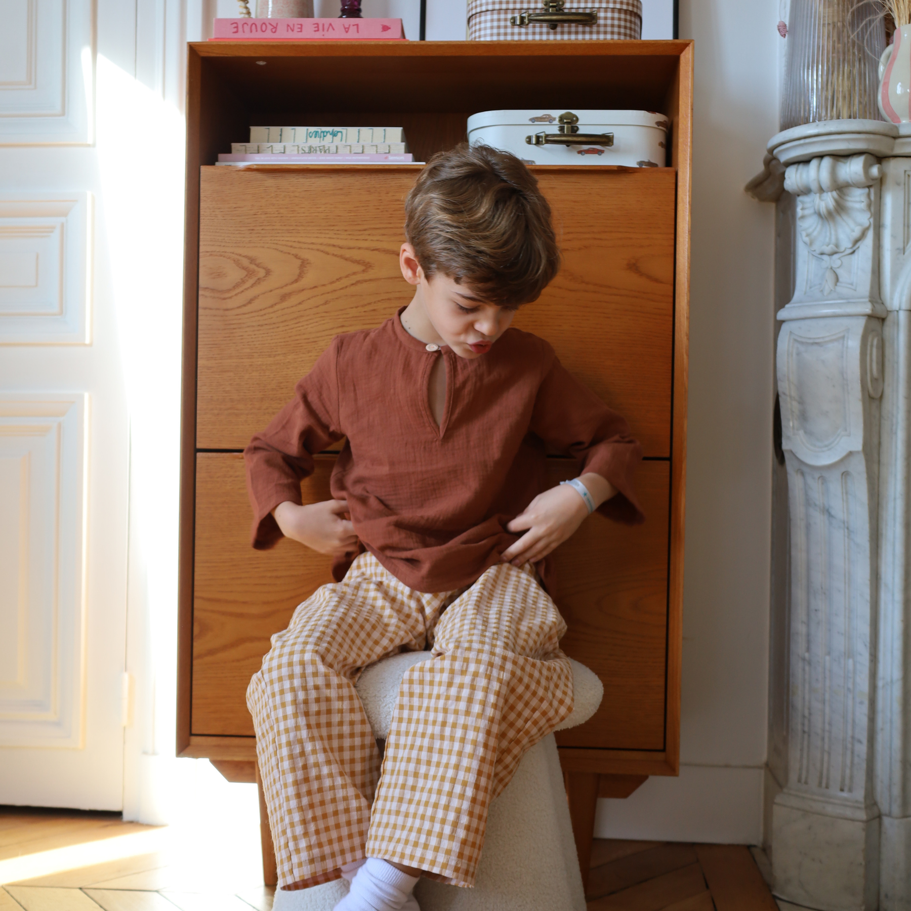 Agathe Orange/Mauve Blouse