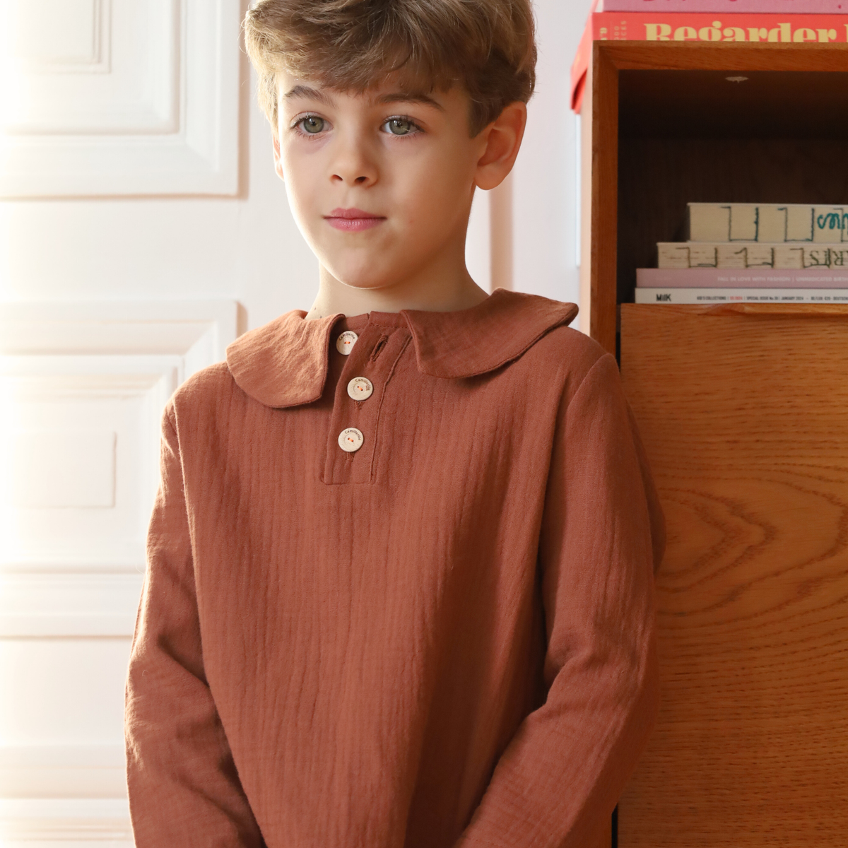 Agathe Orange/Mauve Blouse