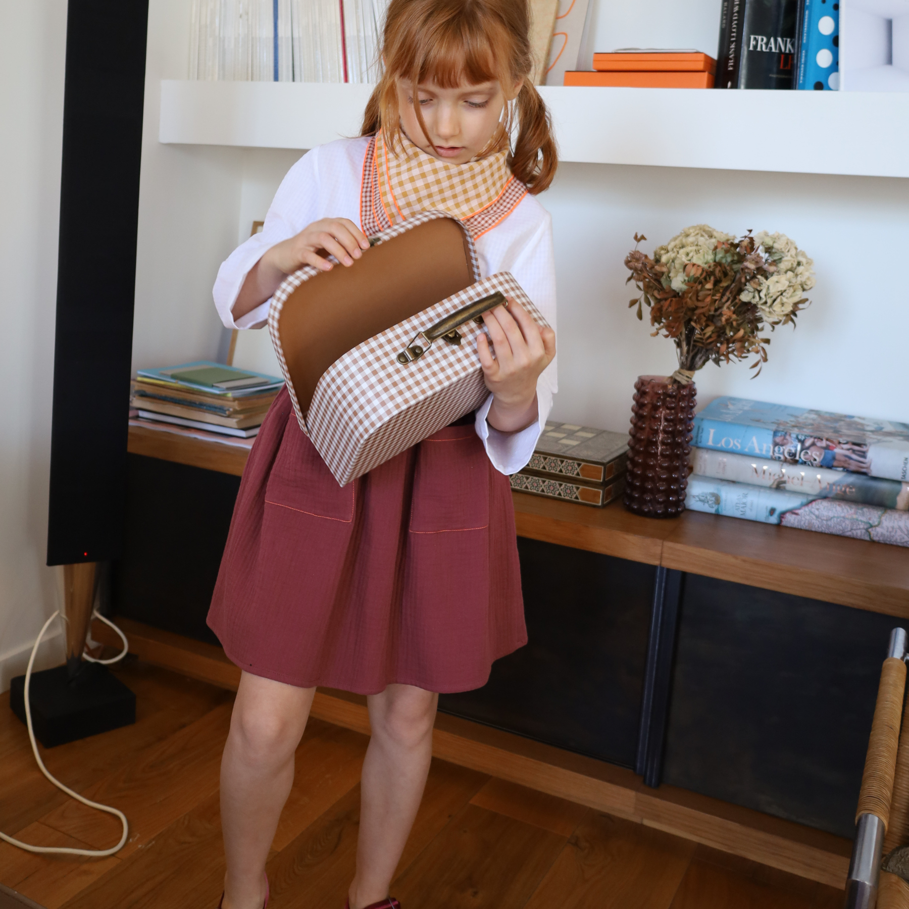 Agathe Orange/Mauve Blouse