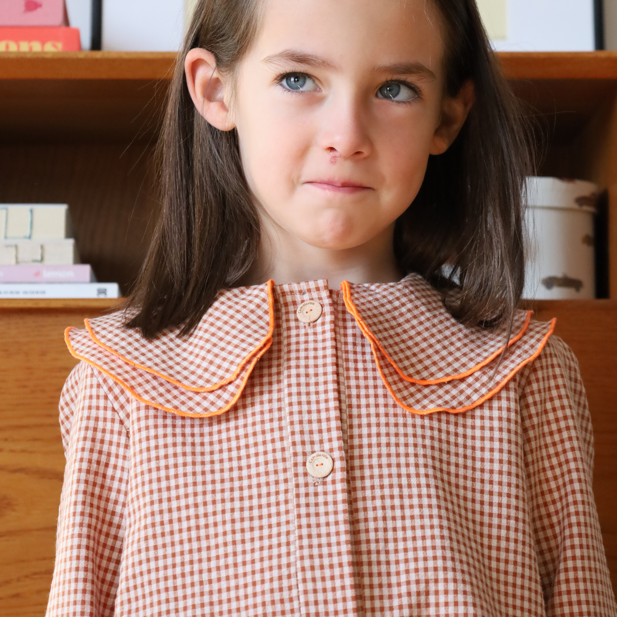 Agathe Orange/Mauve Blouse