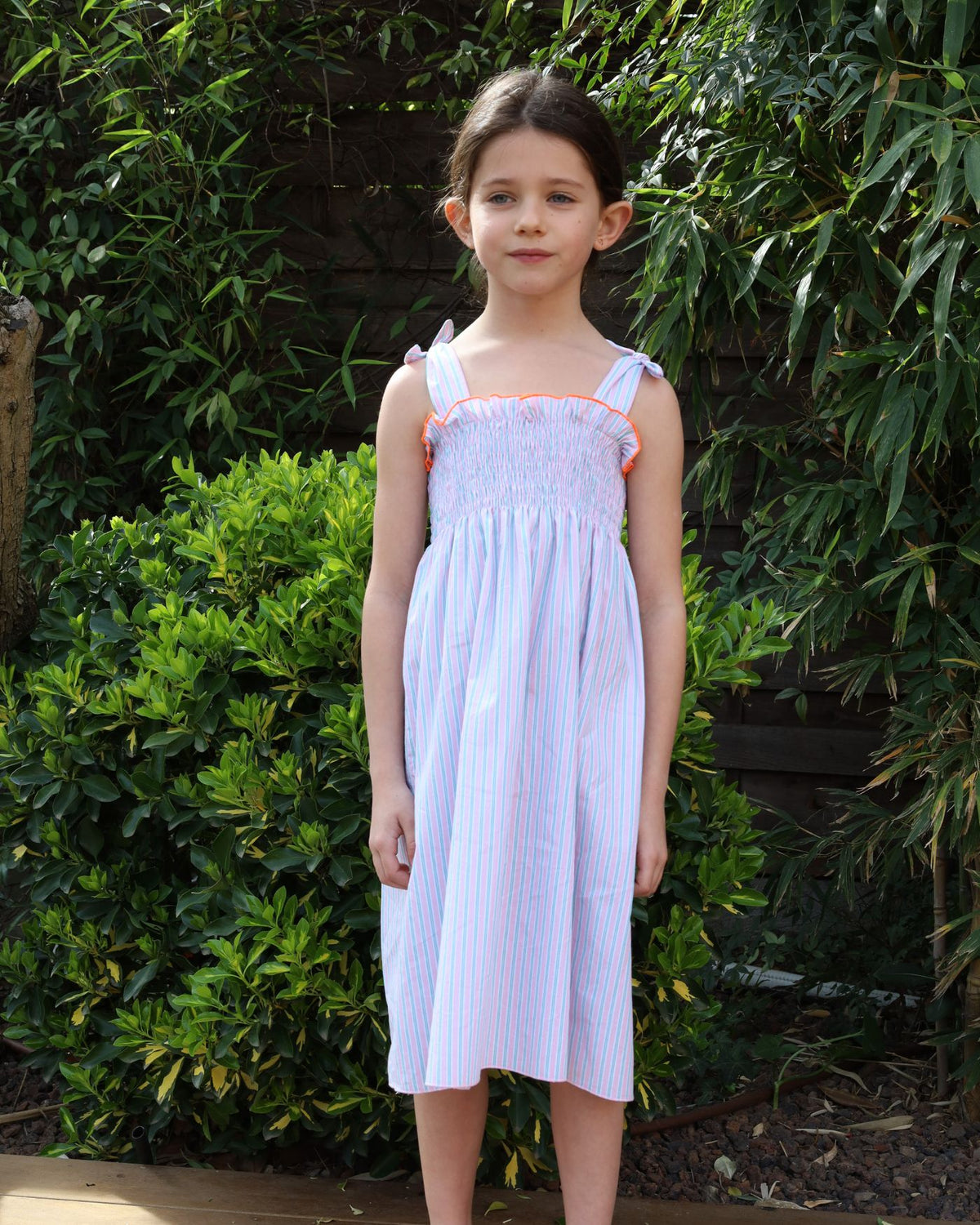 Robe longue Colette Fraise Rayé