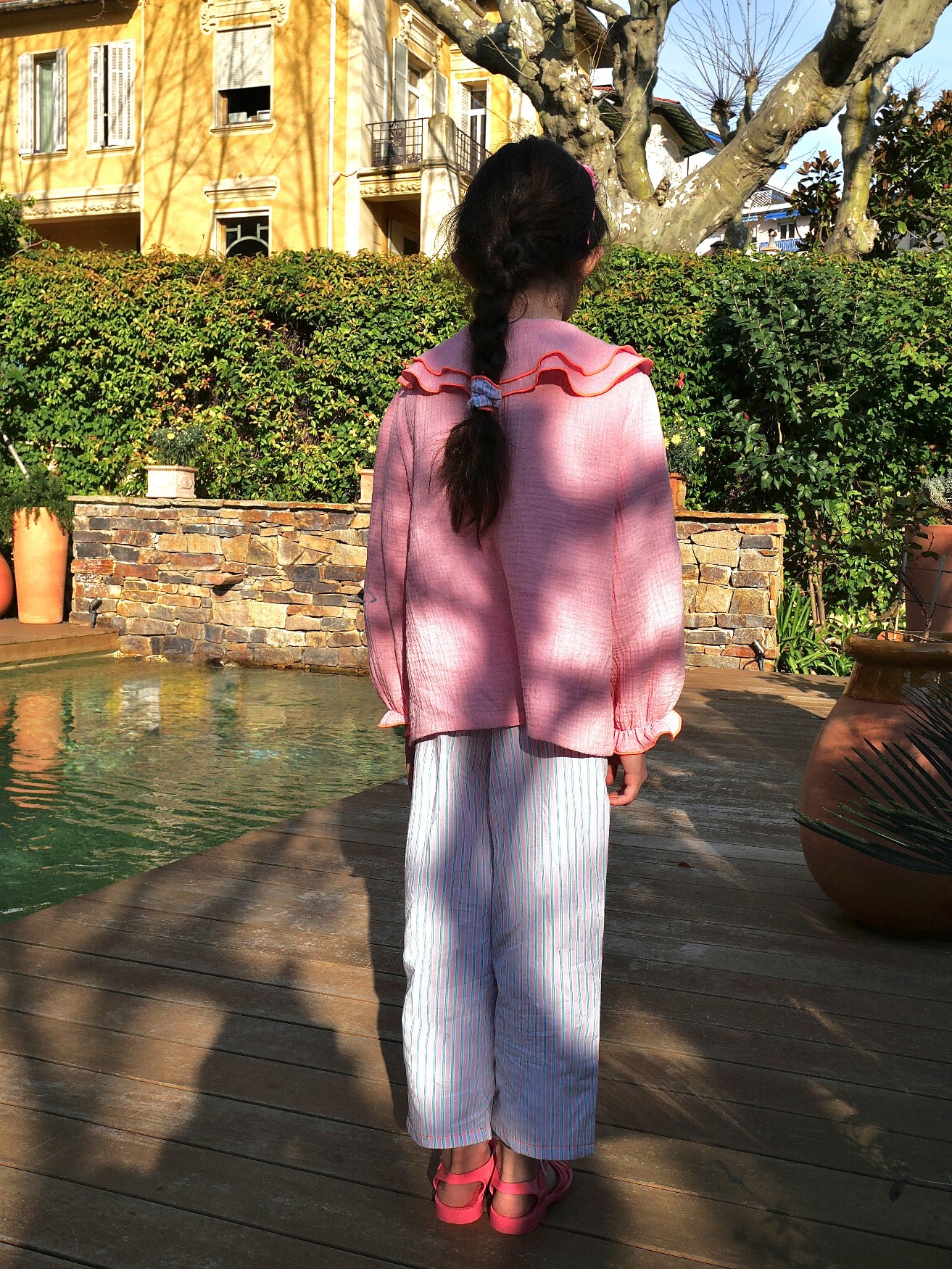 Pantalon Michel Fraise Rayé