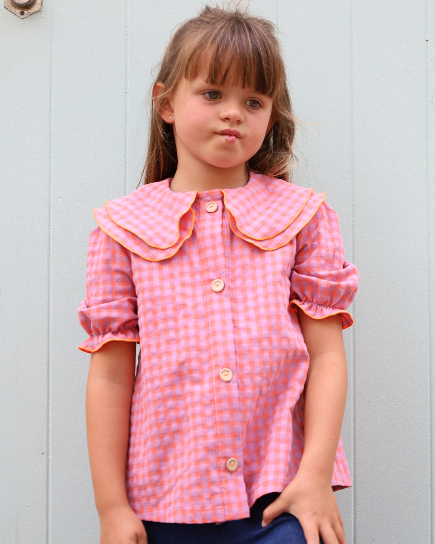 Blouse Agathe Orange/Mauve