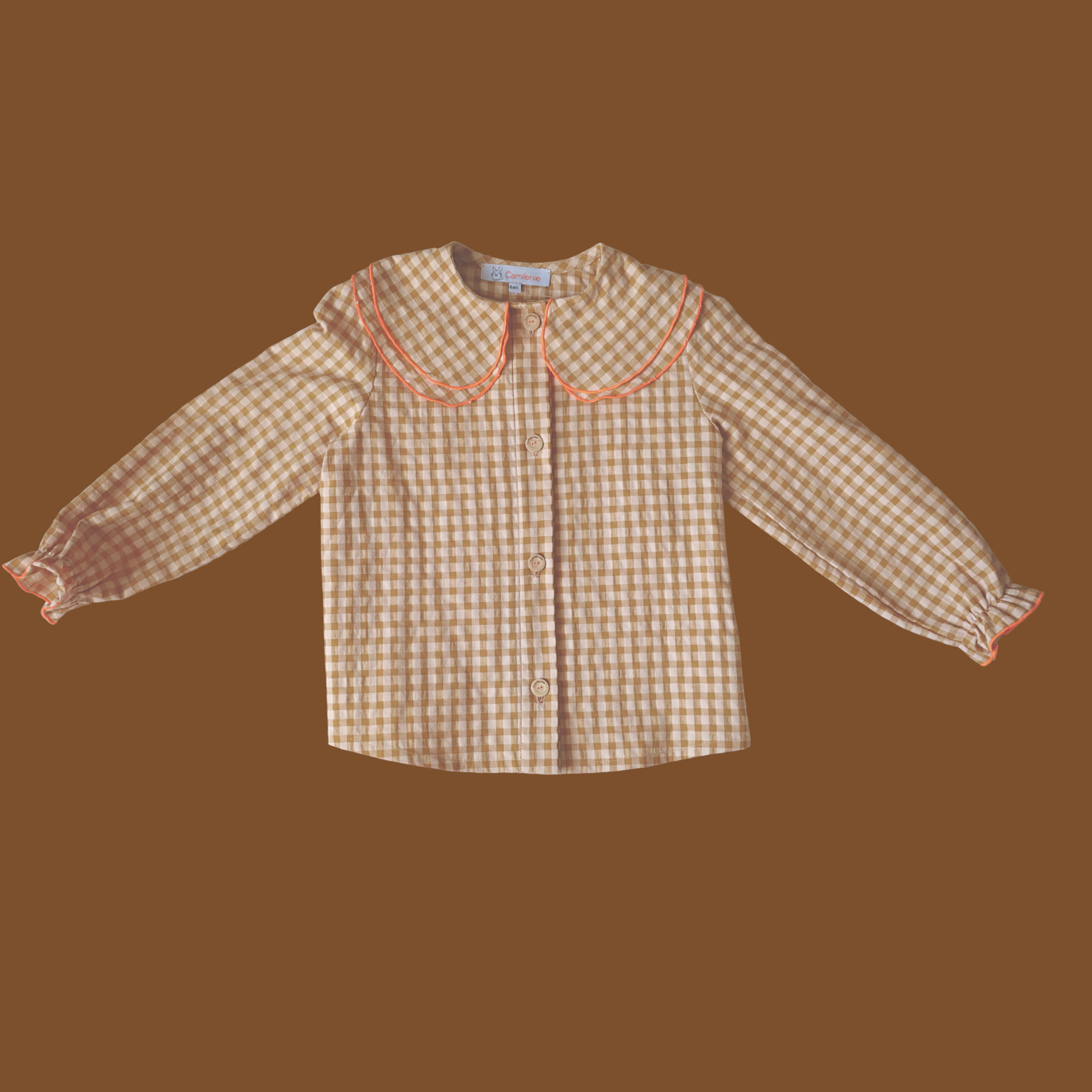 BLOUSE VICTOIRE VICHY MOUTARDE