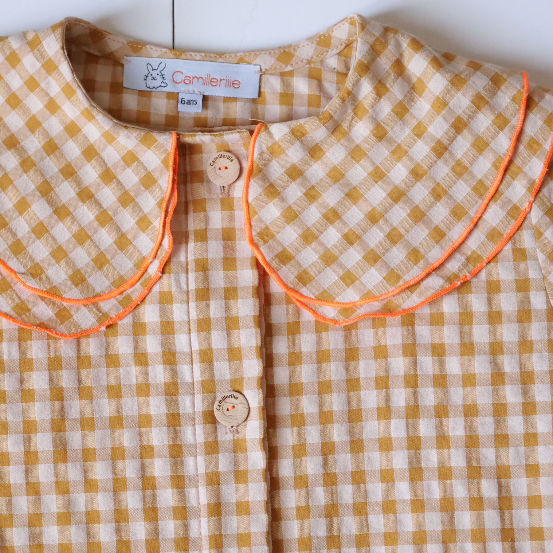 BLOUSE VICTOIRE VICHY MOUTARDE