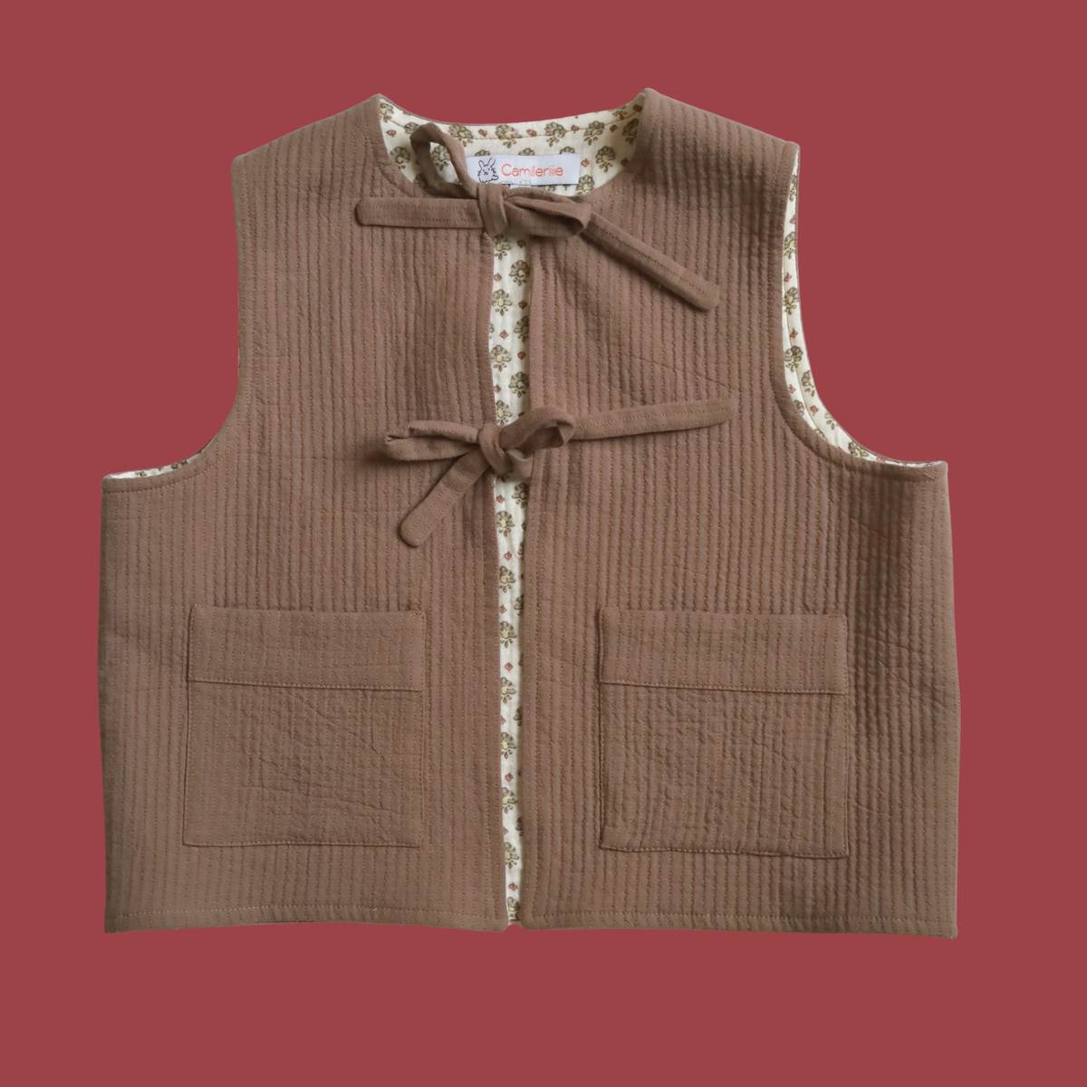 GILET ALBA MARRON