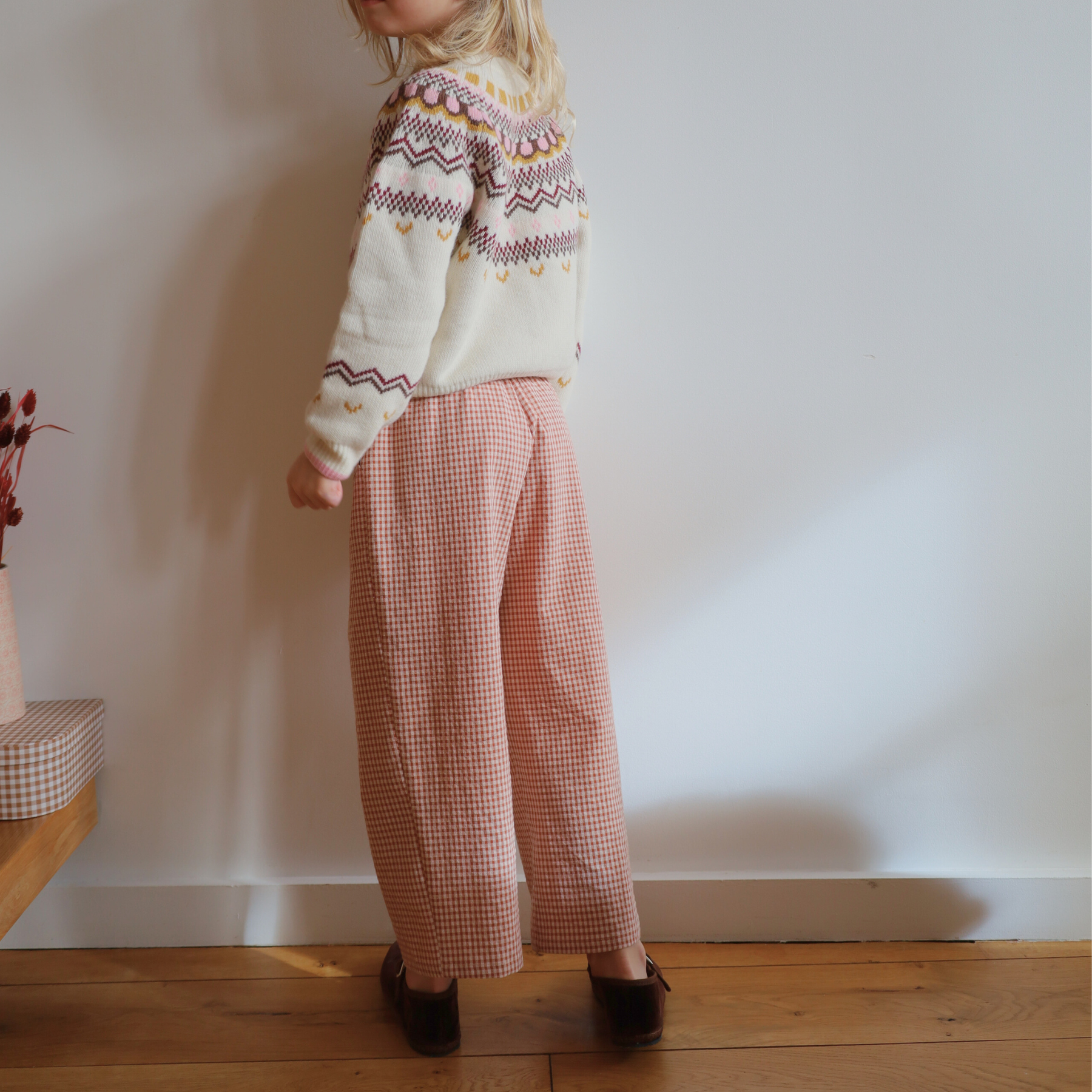 PANTALON MICHEL VICHY ARGILE