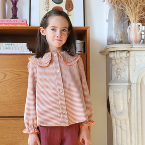 BLOUSE VICTOIRE VICHY ARGILE