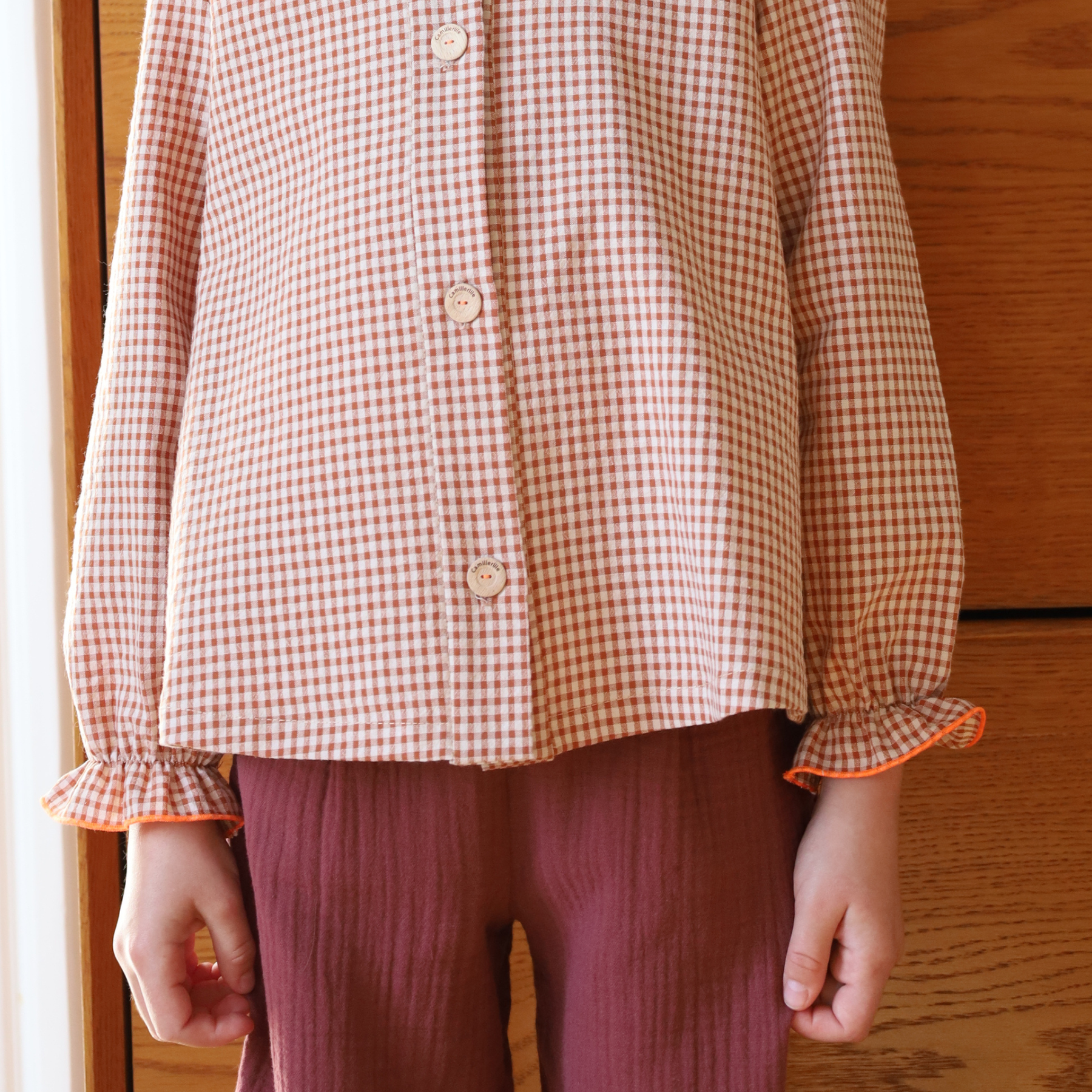 BLOUSE VICTOIRE VICHY ARGILE